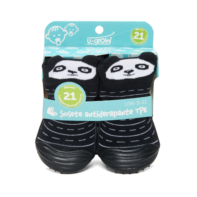 Sosete antider, black,size 21, U-Grow