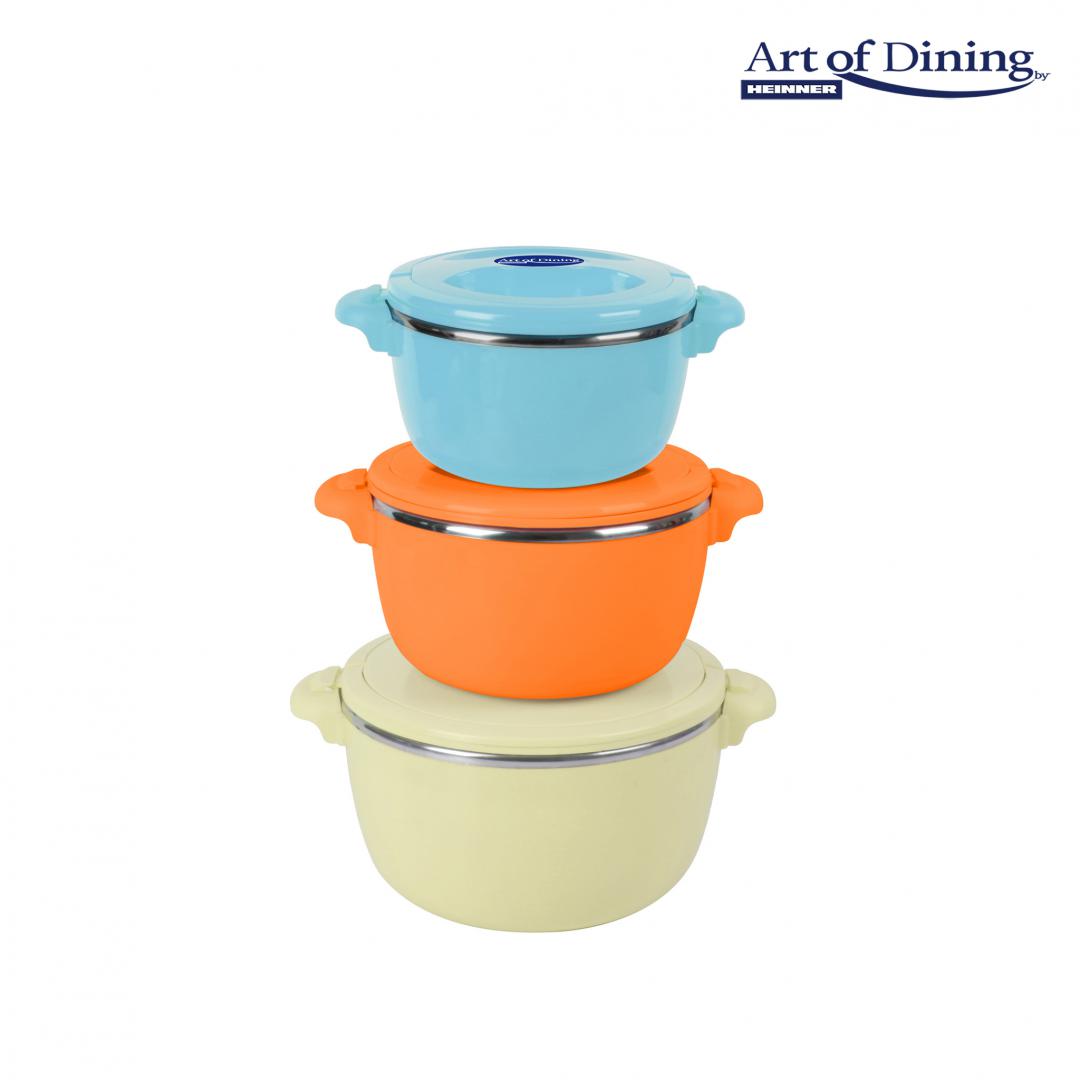 SET 3 CASEROLE TERMICE 2+4+6L,BELLY BEIGE, ART OF DINING BY HEINNER