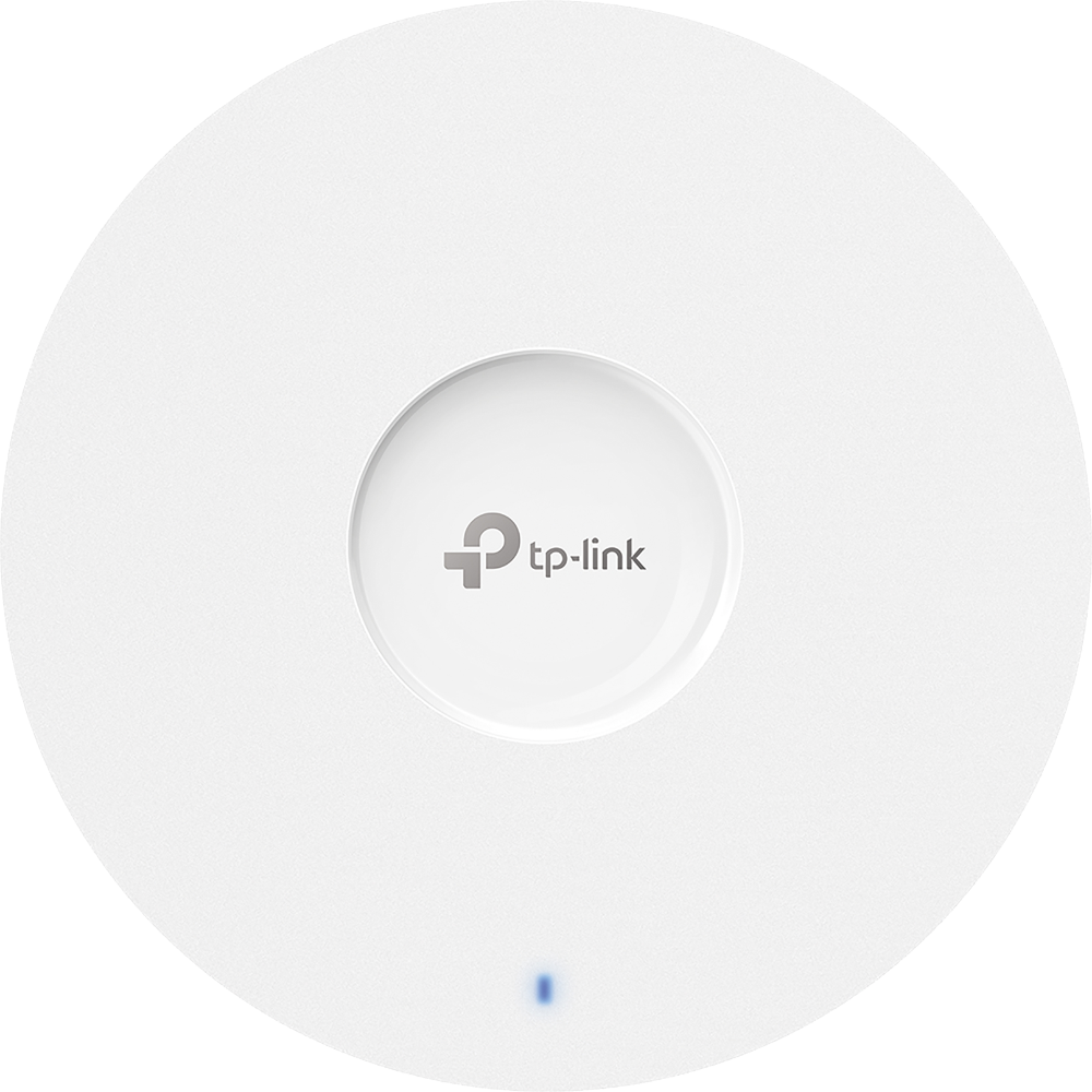"Omada  AX6000 Ceiling Mount Dual-Band Wi-Fi 6 Access Point PORT: 1×2.5G RJ45 Port SPEED:1148Mbps at  2.4 GHz + 4804 Mbps at 5 GHz FEATURE: 802.3at POE+ and 12V DC (Power Adapter is not included), 4×Internal Antennas, MU-MIMO, 160MHz Supported, Seamless R