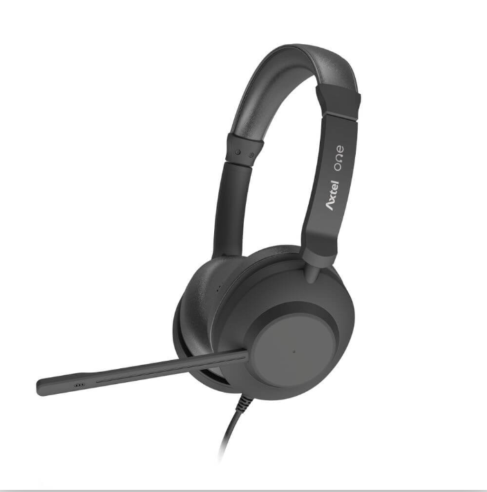 HEADSET AXTEL ONE STEREO HD AXH-ONE , Corded, Headset Conectivity USB-A, USB-C /  with STEREO HD . Speakert Size has 40 mm / Passive noise reduction  : STRONG
