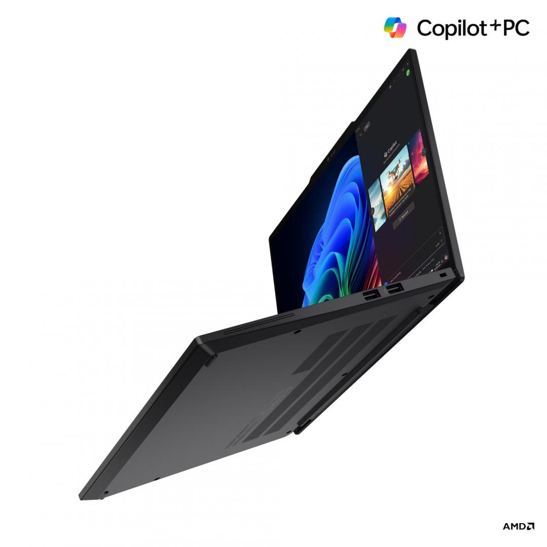 Laptop Business Lenovo ThinkPad T14s Gen 6 (AMD) Copilot+ PC, cu procesor Ryzen AI 7 PRO 360, 14'' IPS, 64 GB LPDDR5x, 1 TB SSD, AMD Radeon 880M, Windows 11 Pro, 3 ani Garantie