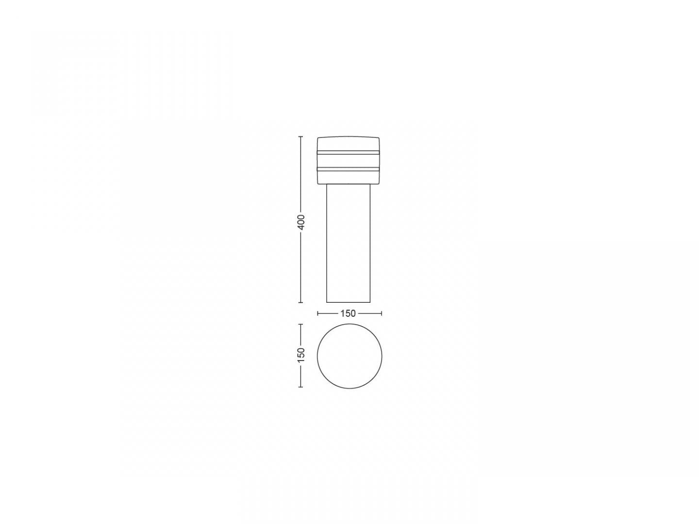 Tuar Hue Pedestal Inox 1X9W 230V (Stalp LED pentru iluminat exterior Philips Tuar)