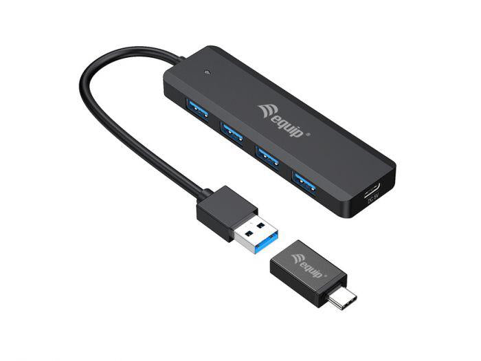 Equip Usbhub 4PORT 128959 (Hub USB Equip 4-Port USB 3.2 Gen 1 Hub with USB-C Adapter)