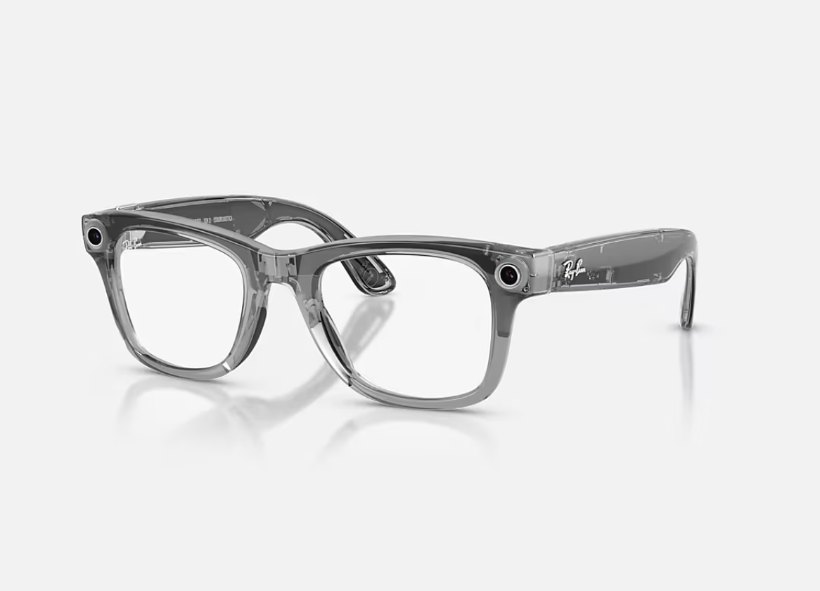 RayBan Meta ShTranspGrey/Sapph Tr Gen2 (Ray-Ban Meta Wayfarer Gen 2 AI Glasses Shiny Transparent Grey/Sapphire...)