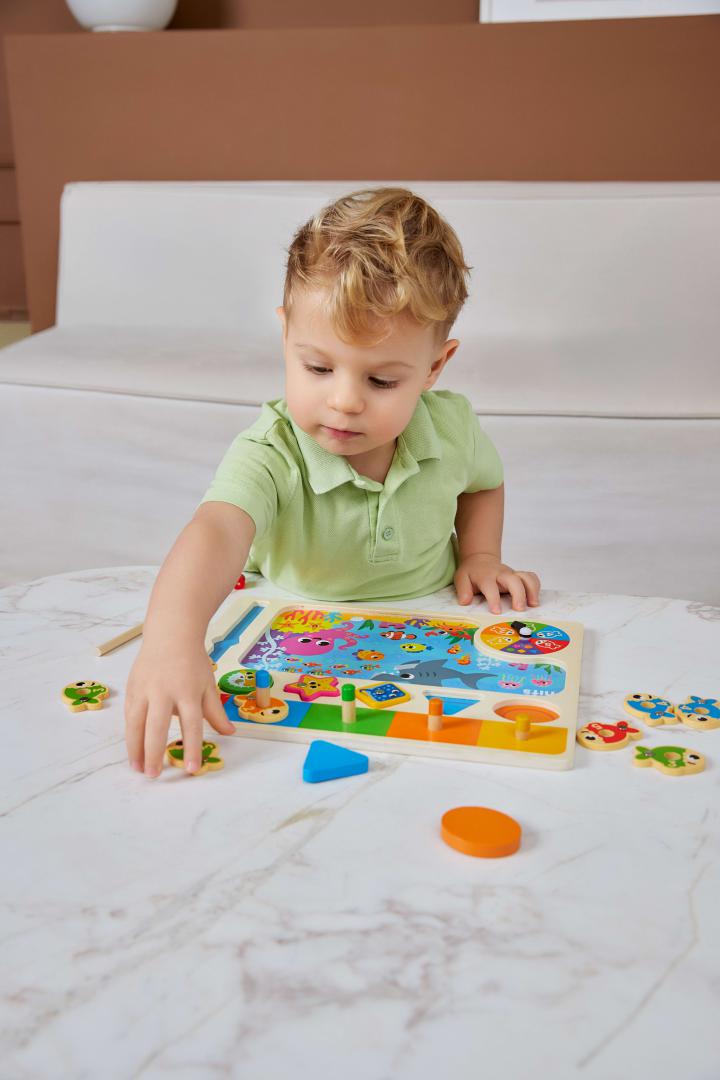 Kids Hits PLACA DE SORTARE MERGEM LA PESCUIT, LEMN