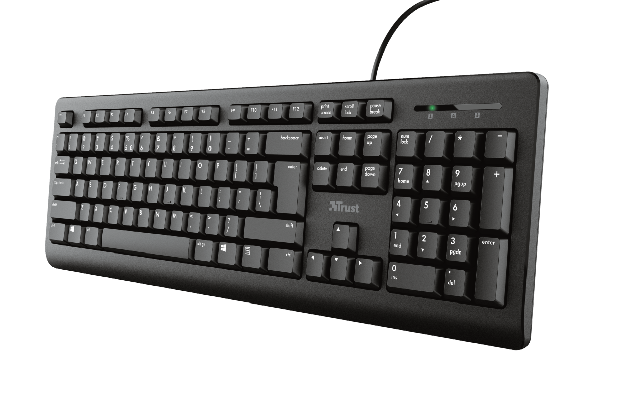 Kt Trust Primo Office cu fir, negru (Kit wireless tastatura si mouse Trust Primo)