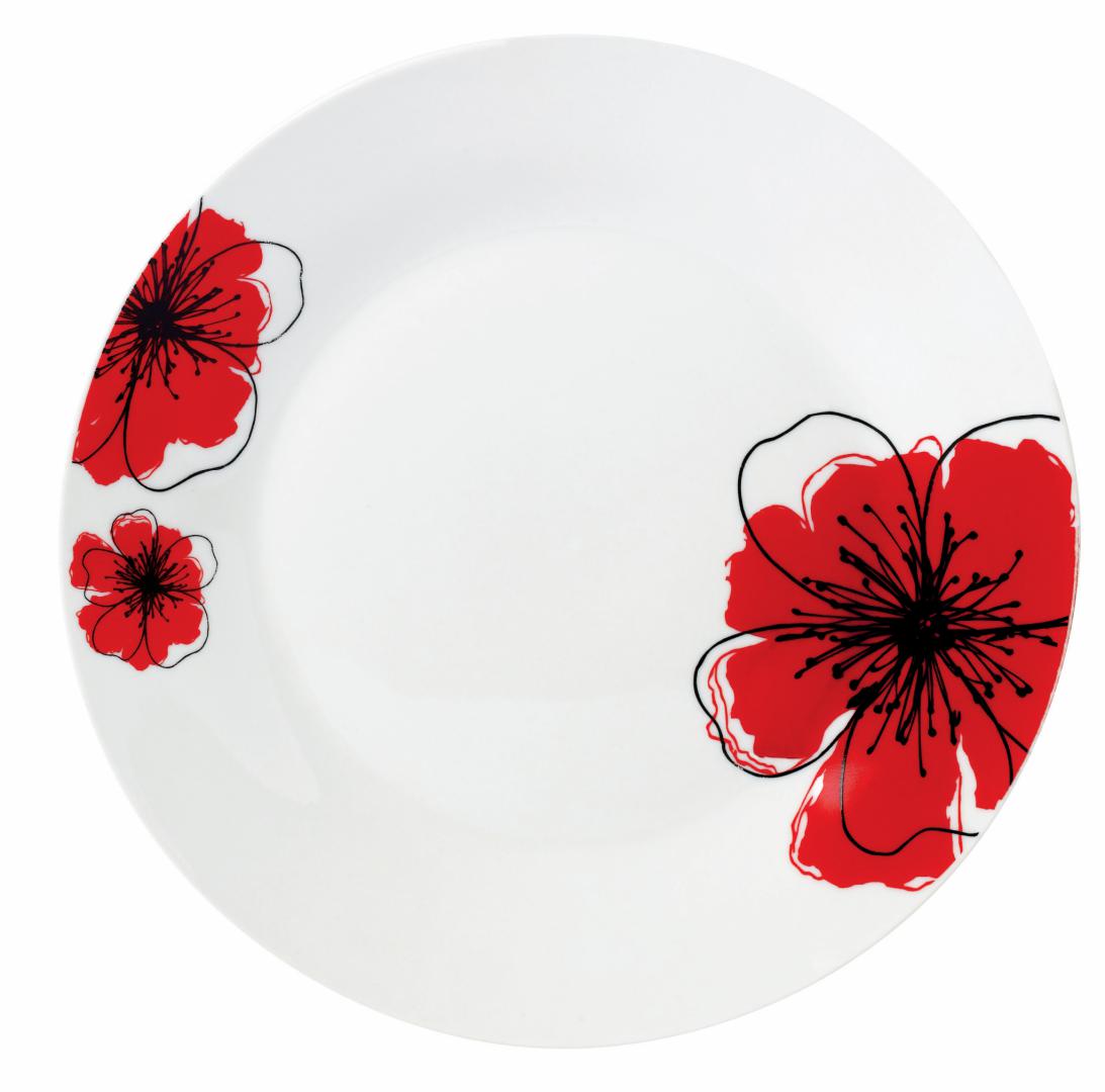 Farfurie Desert  PORTEL.19CM, Red Flower (farfurie Desert  Portelan 19CM)