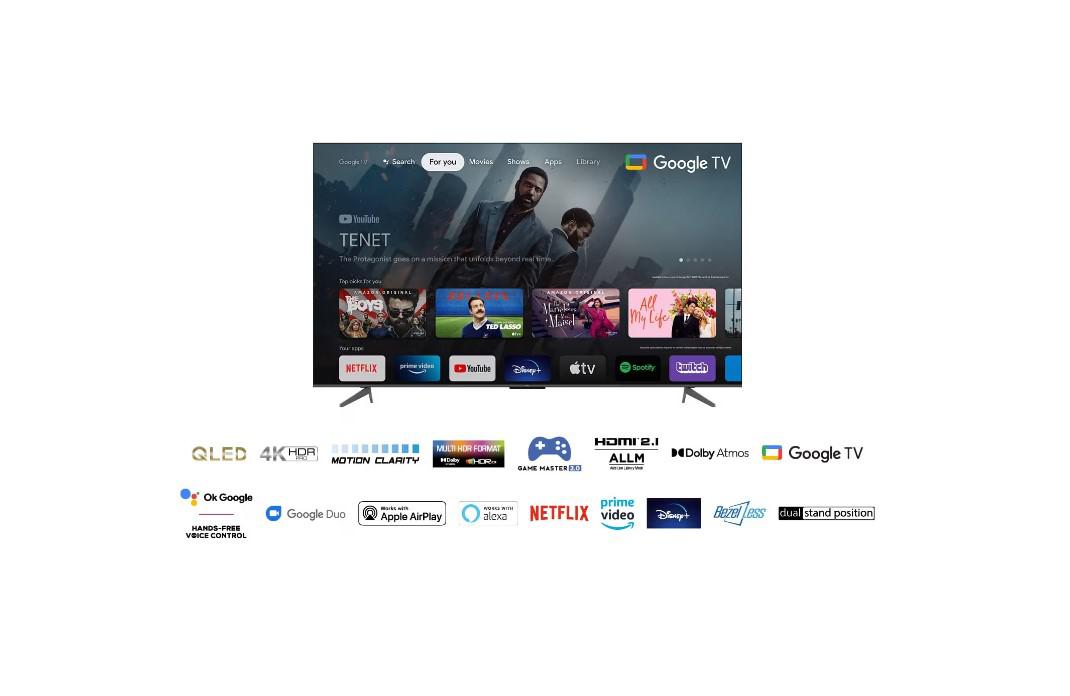 Televizor TCL QLED 75C645, 189 cm (75"), Smart Google TV, 4K, 120Hz(FHD)