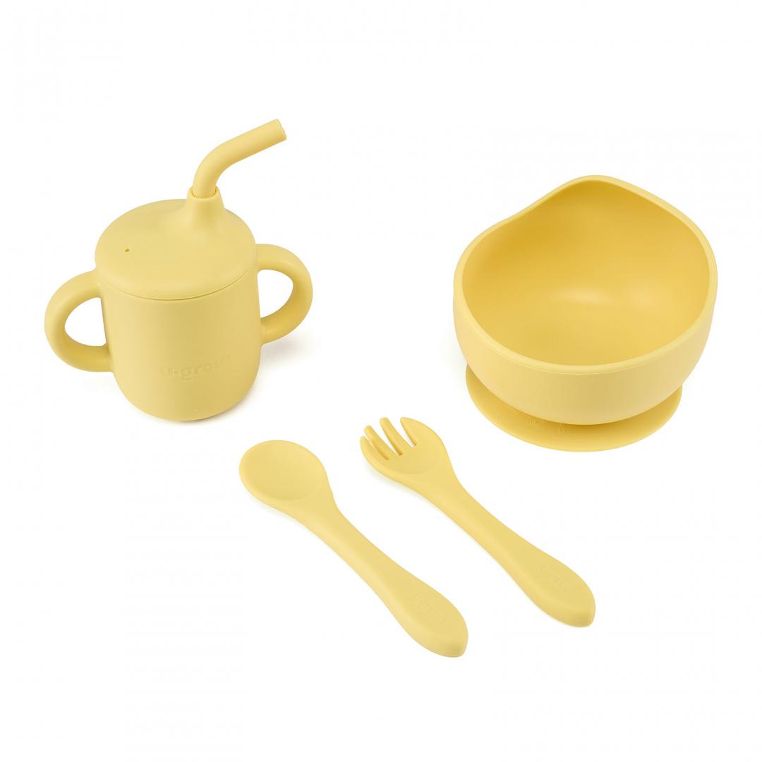 Set 4 piese din silicon,galben, U-Grow
