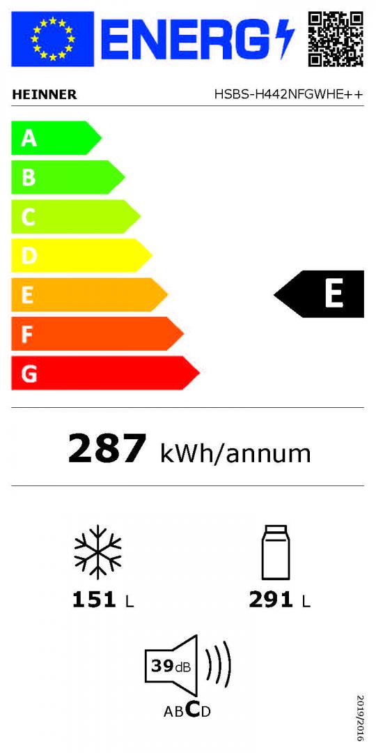 Side By Side Heinner HSBS-H442NFGWHE++ (Side by Side Heinner HSBS-H442NFGWHE++)
