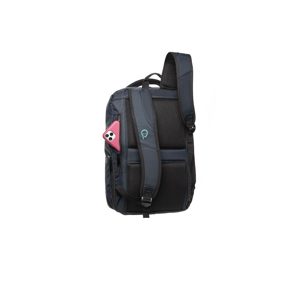 Rucsac Spacer pentru notebook de max. 15.6″, 1 compartiment, buzunar frontal x 2, buzunar lateral x 2, waterproof, poliester, albastru