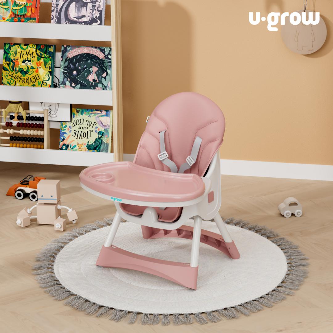 Scaun de masa2 in 1,pliabil, roz,U-Grow (Scaun de masa 2 in 1)
