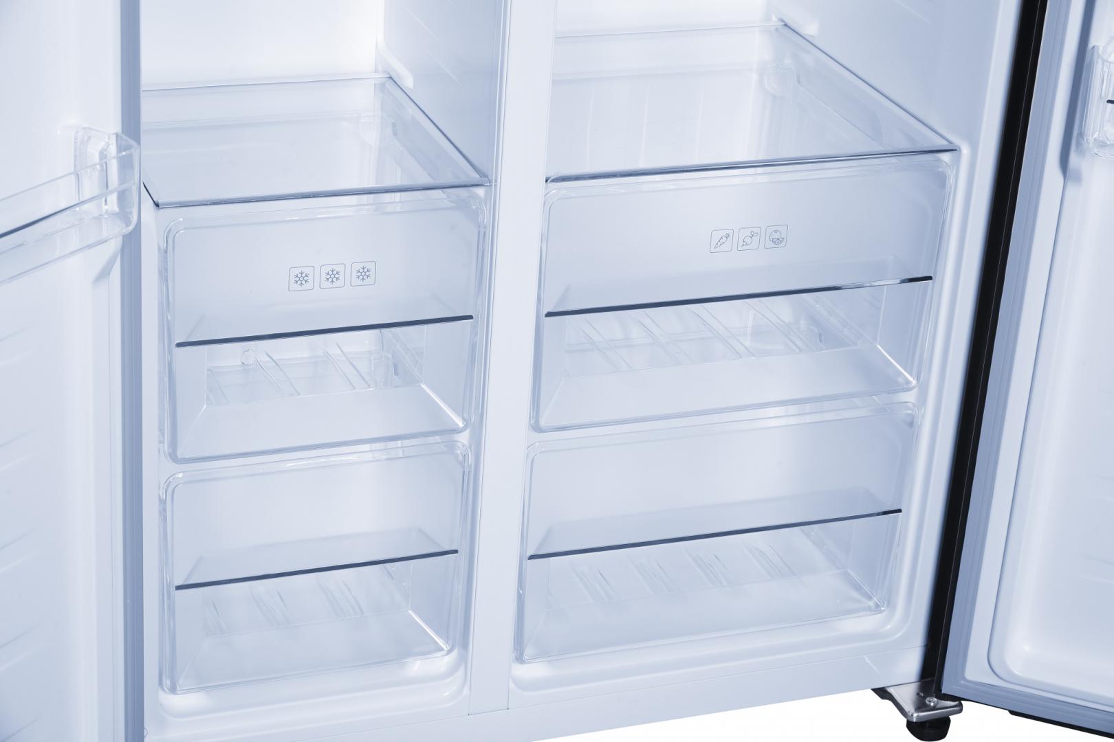 Side by Side HEINNER HSBS-H442NFBKE++, No Frost, 442 L, Clasa E, Negru