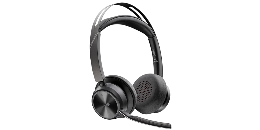 Poly Voyager Focus 2 Microsoft Teams Certified USB-C-C Headset +USB-C/A Adapter +Charging Stand