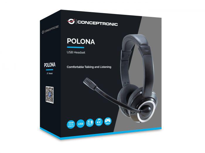 Conceptronic USB Headset POLONA01B (Casti Head-band Conceptronic Polona)