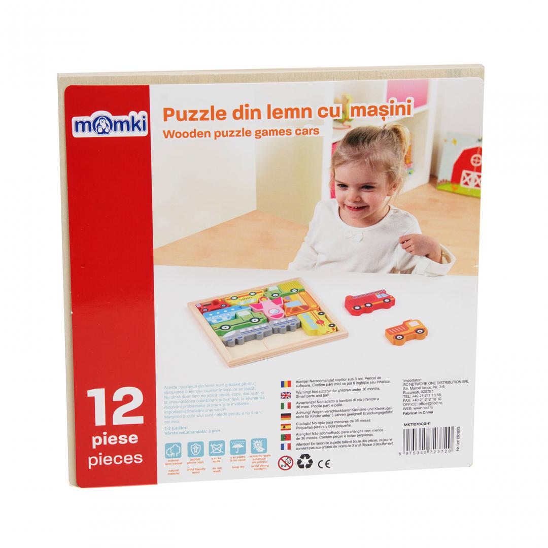 Puzzle din Lemn cu Masini, 12 Piese (puzzle din Lemn cu Masini)