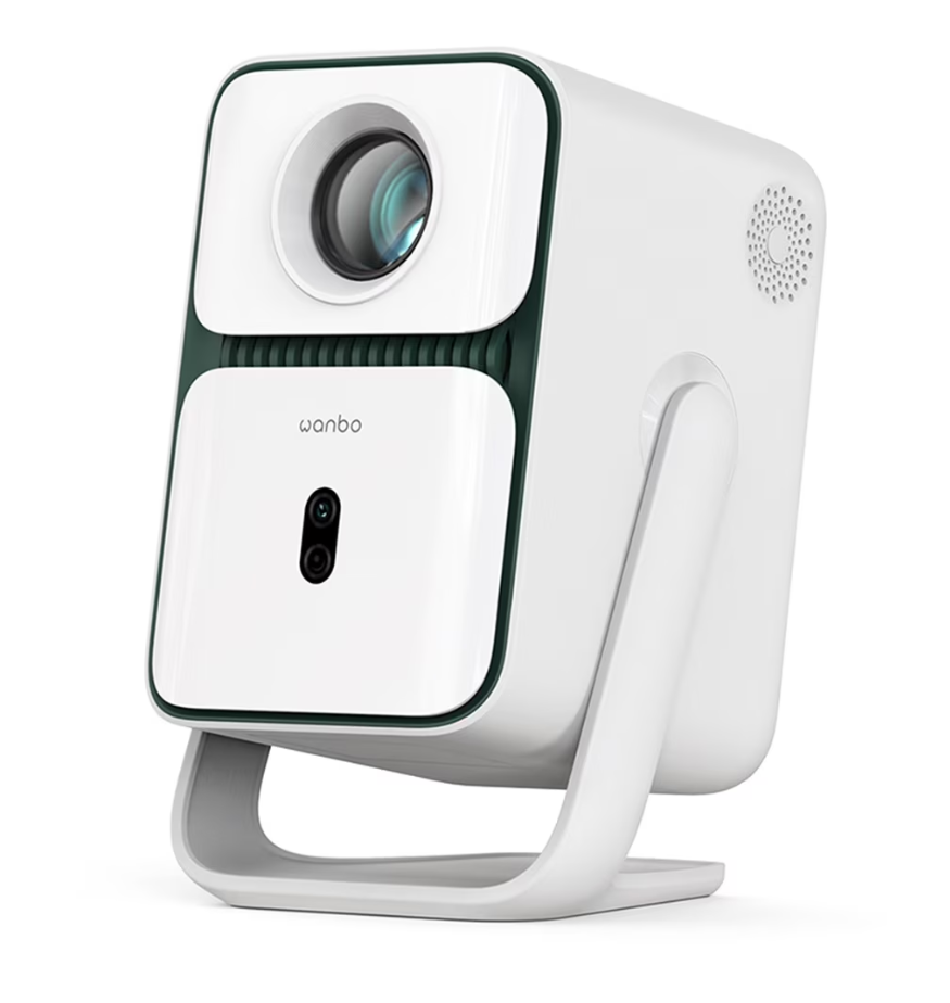 Videoproiector Portabil, Wanbo T2 Ultra, Android TV 11, 500 ANSI, Rezolutie nativa 1080P, Suport rotativ la 120°, Focus automat si corectie trapezoidala, Evitarea obstacolelor, Dimensiune de proiectie 45-140', WiFi dual-band, Difuzor 2*5W