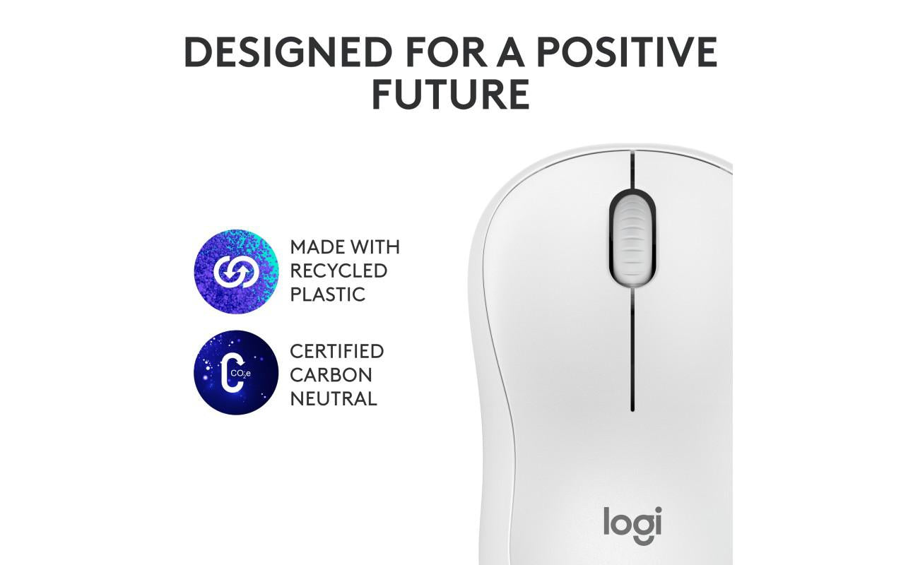 Mouse Logitech MK240 Silent Wireless, optic, interfata Bluetooth, rezolutie 1000 DPI, alb