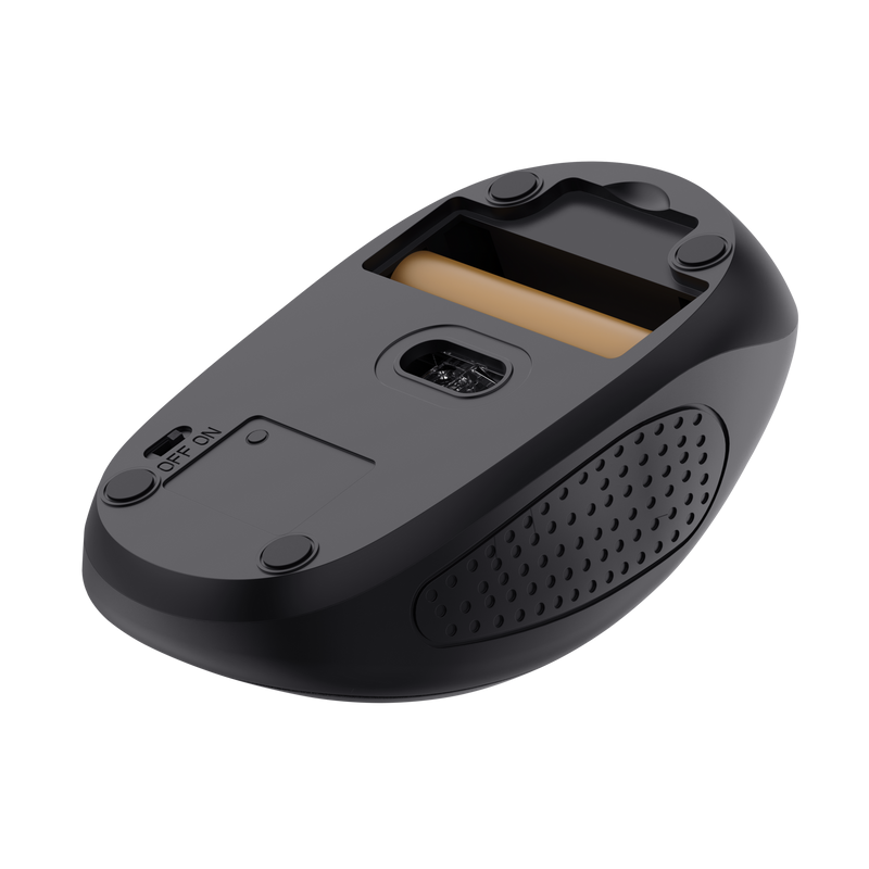 Mouse Trust cu Bluetooth, ambidextru, 3 butoane (neprogramabile), DPI ajustabil (max. 1600), functioneaza cu 2 baterii AAA (incluse in pachet), negru