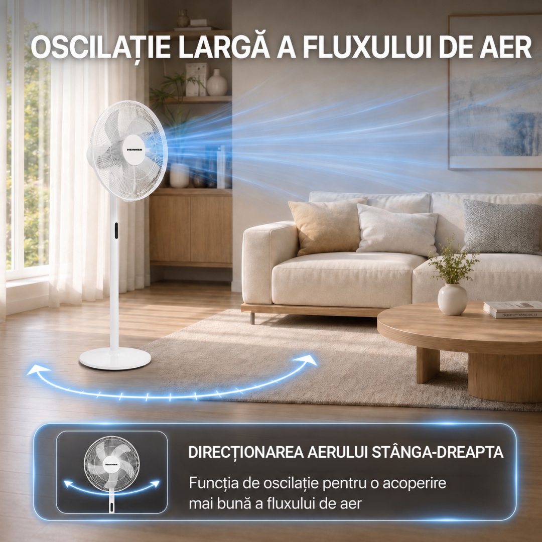 Ventilator cu Picior Heinner HMSF-3WH