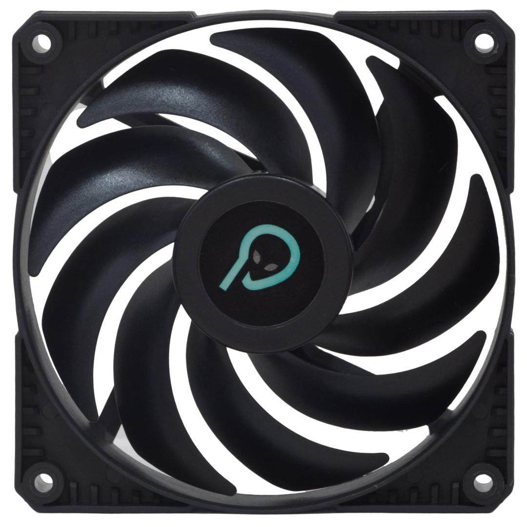 Ventilator Spacer 120x120x25mm, 45CFM, 1600 RPM, putere 1.8W, tip rulment hidraulic, conector 3-pin, fara led, negru