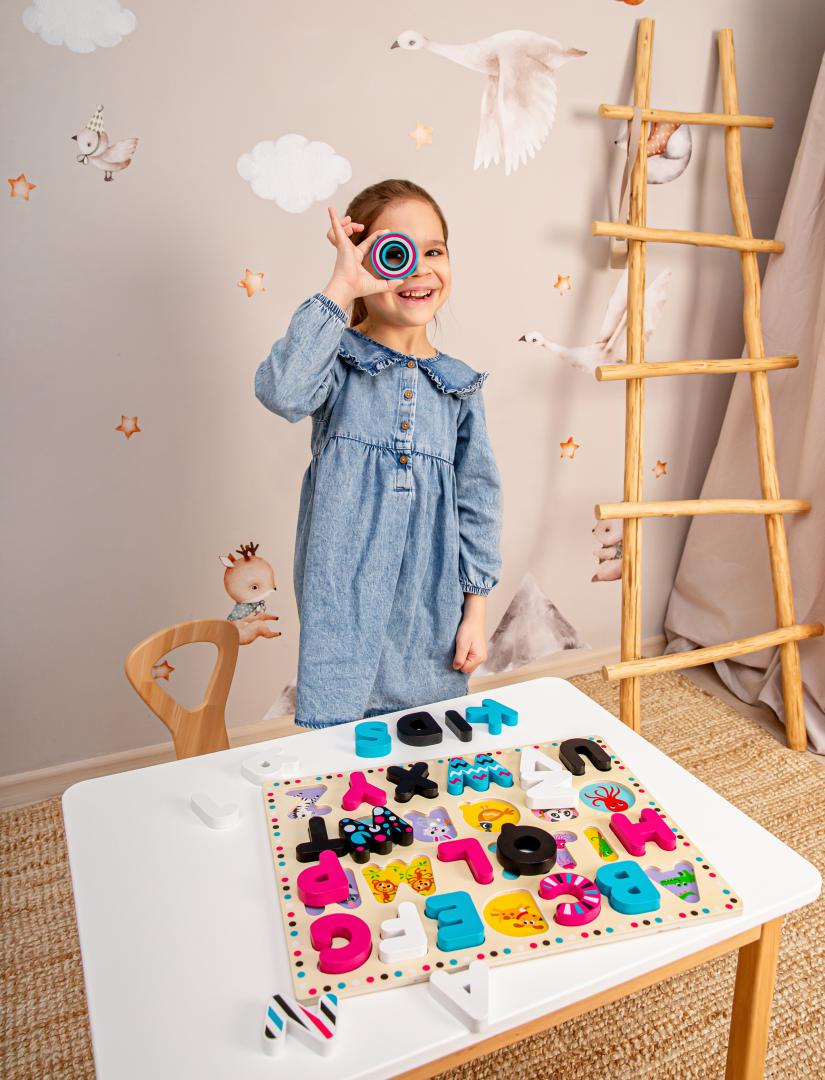Kids Hits PLACA DE SORTARE ABC, JUCARIE LEMN