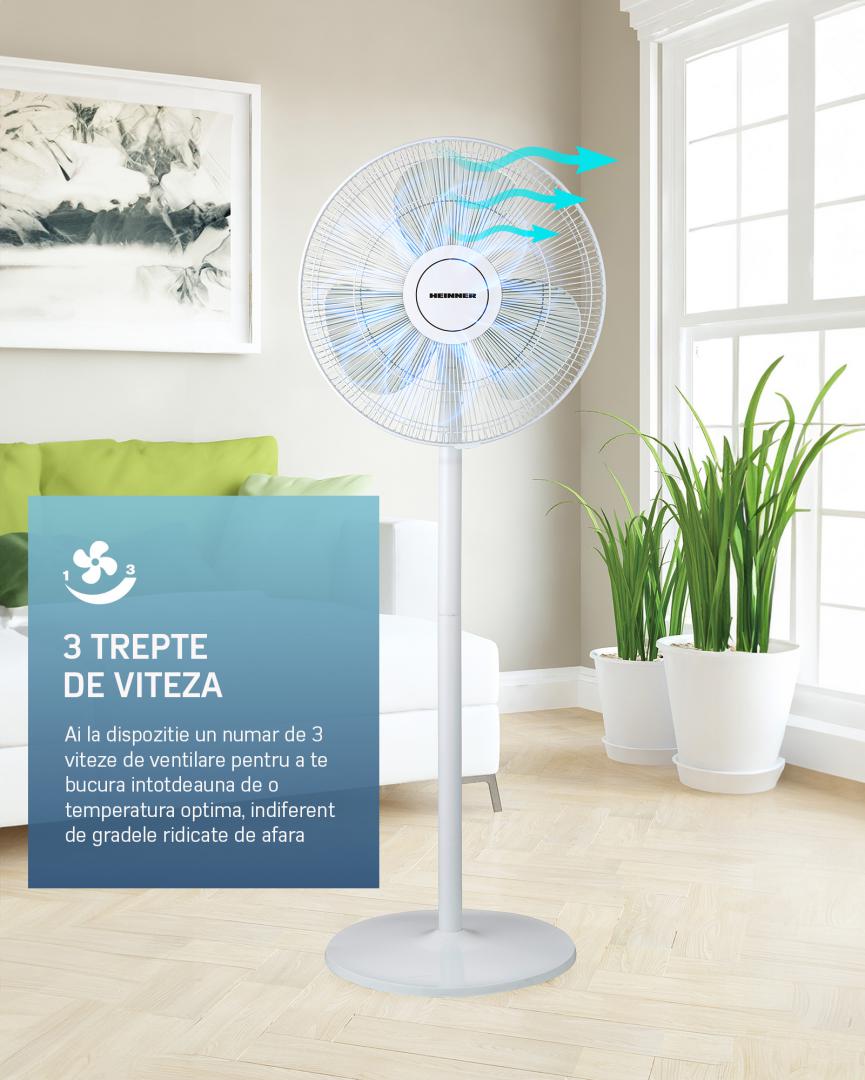 Ventilator cu Picior Heinner HSF-M50WH