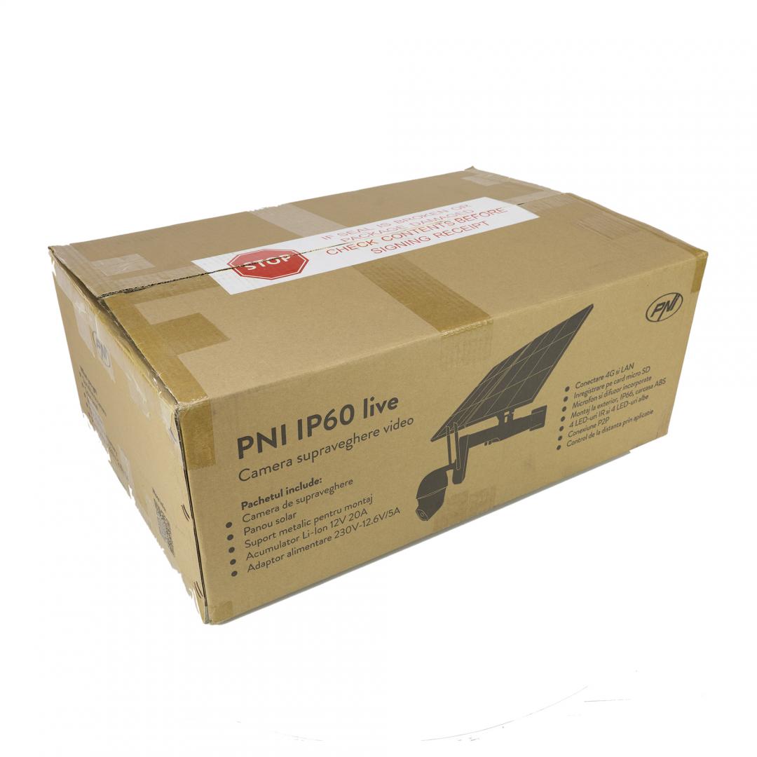 Pni Camera Supraveghere + P.solar IP60L (Camera supraveghere video Pni IP60 live Ptz cu panou solar)