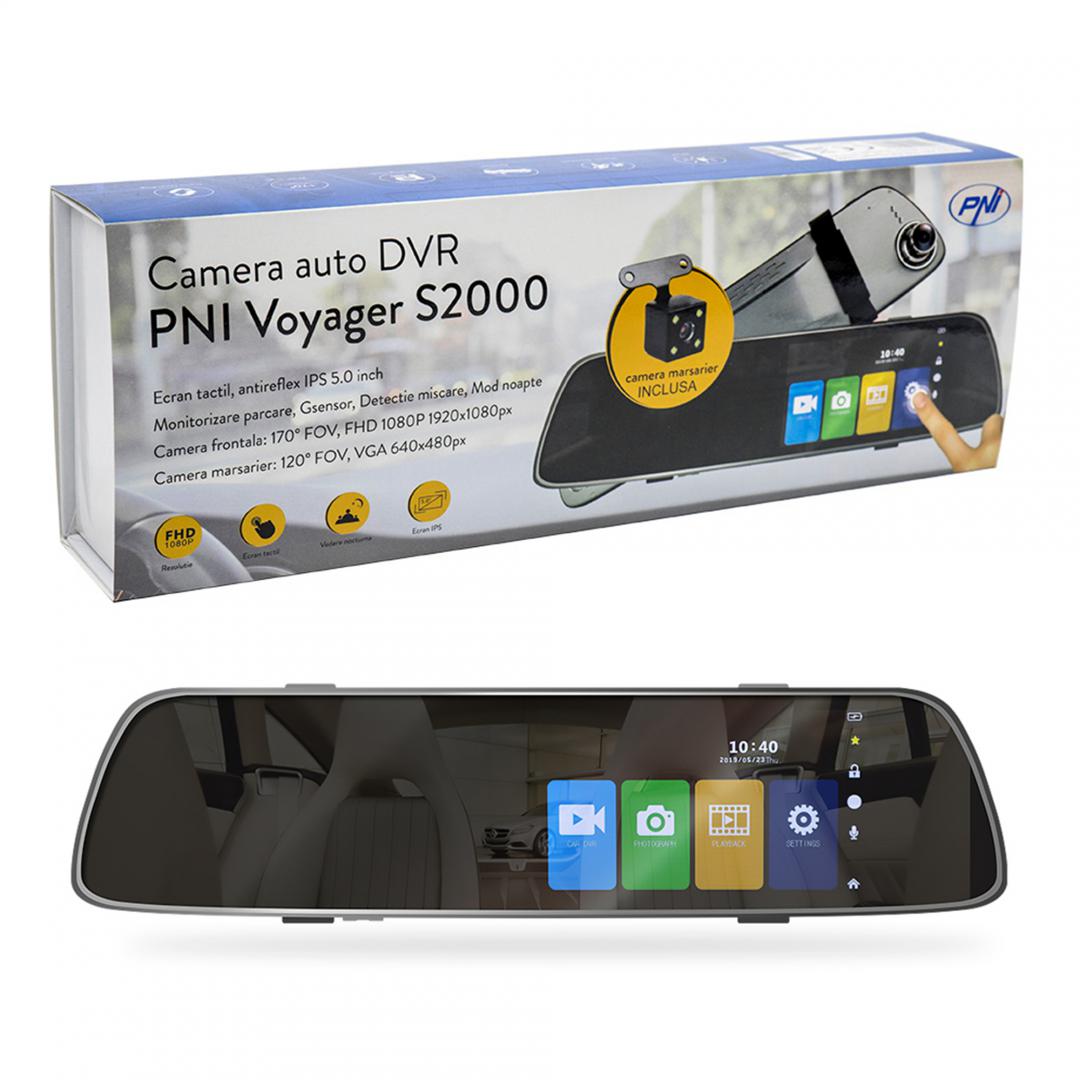 Pni Camera Auto Voyager S2000 (Camera auto DVR Pni Voyager S2000 Full HD incorporata in oglinda retrovizoare...)