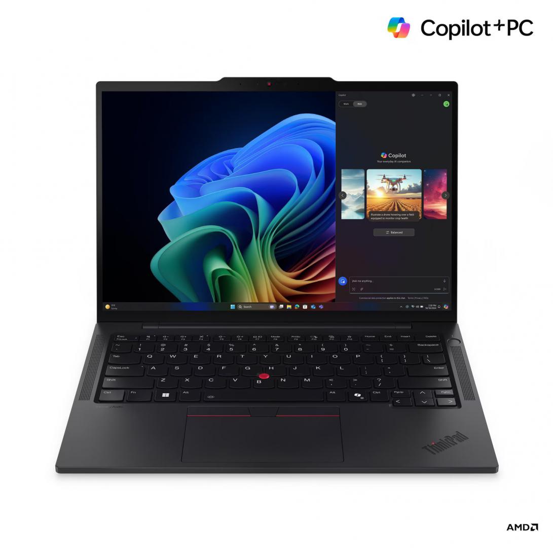 Laptop Business Lenovo ThinkPad T14s Gen 6 (AMD) Copilot+ PC, cu procesor Ryzen AI 7 PRO 360, 14'' IPS, 64 GB LPDDR5x, 1 TB SSD, AMD Radeon 880M, Windows 11 Pro, 3 ani Garantie