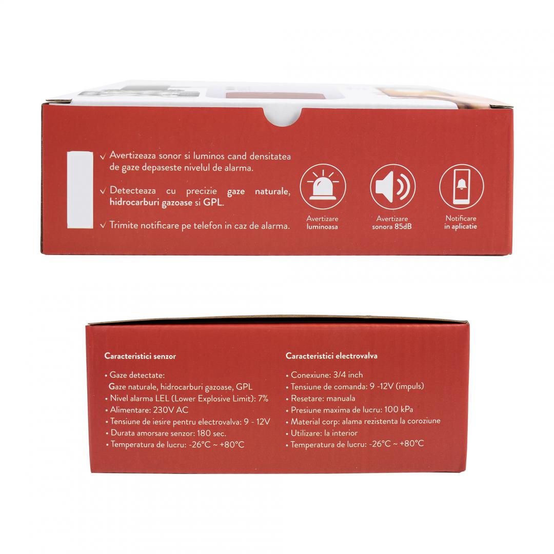 Pni Kit Senzor Gaz si Electrovalva (Kit senzor gaz inteligent si electrovalva Pni Safe House Smart Gas 300 WIFI cu...)