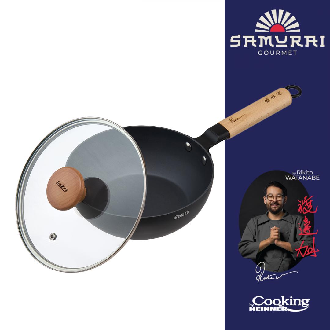 TIGAIE WOK+CAPAC 20X7 CM,  RIKITO WATANABE, SAMURAI GOURMET, COOKING BY HEINNER