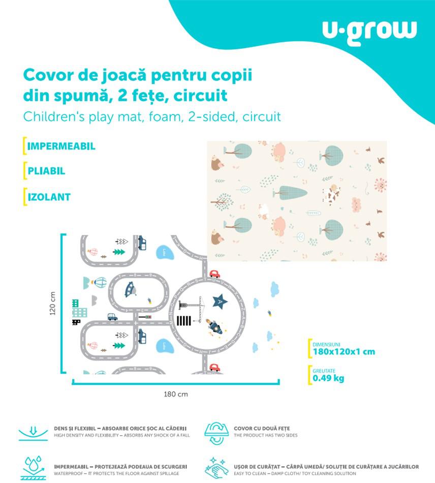Covor de joaca120*180*1cm,circuit,U-Grow