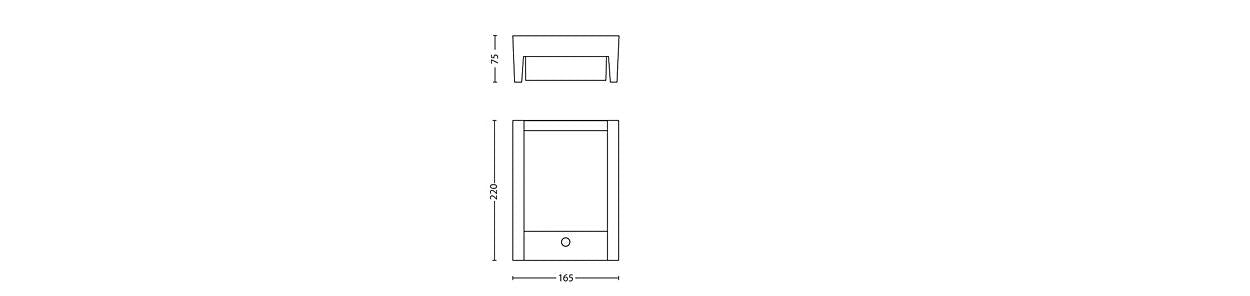 Aplica LED pentru exterior cu senzor de miscare Philips ARBOUR, 3.8W,800 lm, lumina calda (2700K), IP44, 220x76x165mm, Antracit