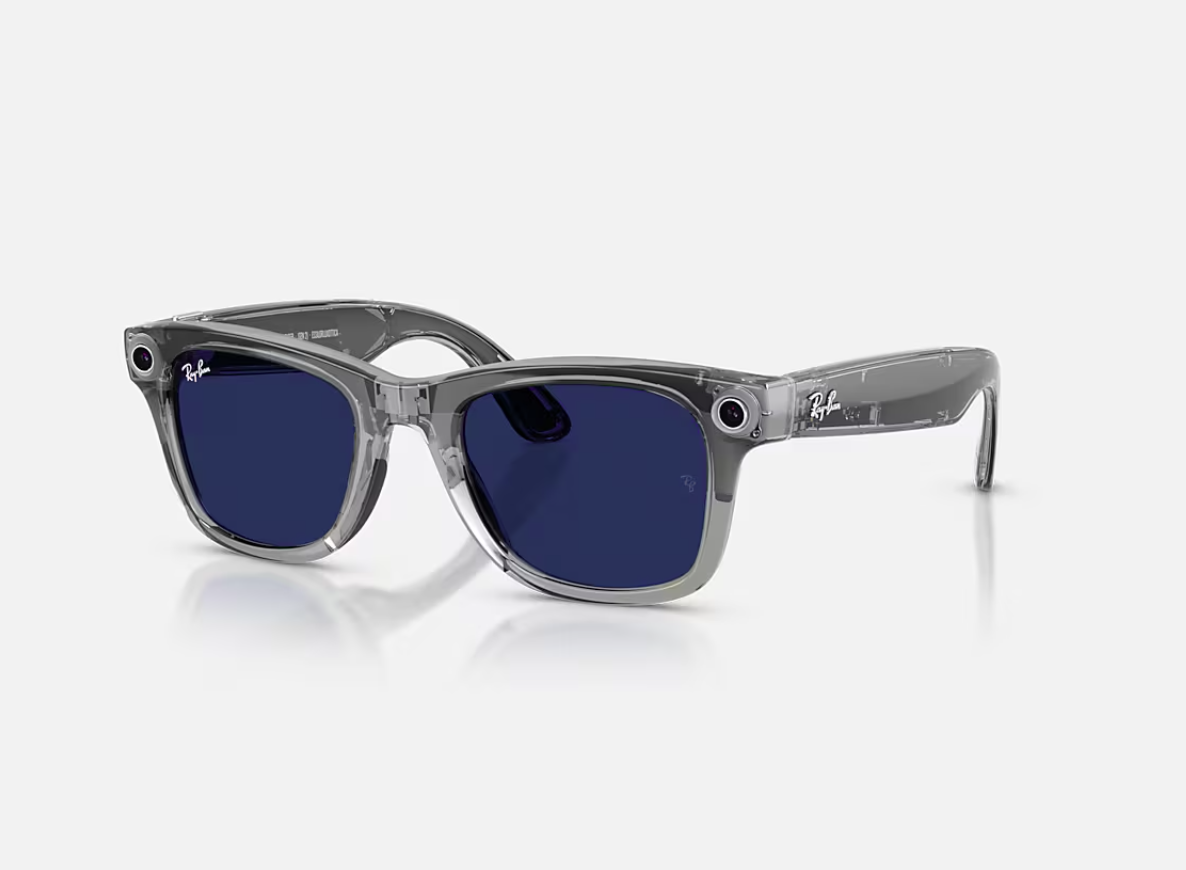 RayBan Meta ShTranspGrey/Sapph Tr Gen2 (Ray-Ban Meta Wayfarer Gen 2 AI Glasses Shiny Transparent Grey/Sapphire...)