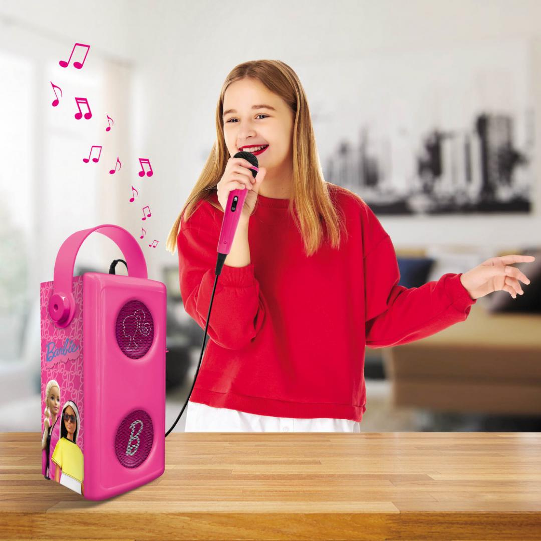 Boxa cu Lumini&microfon fara Fir, Barbie