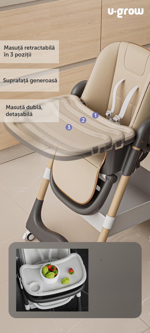 Scaun de masa ajust,pliabil,brown,U-Grow