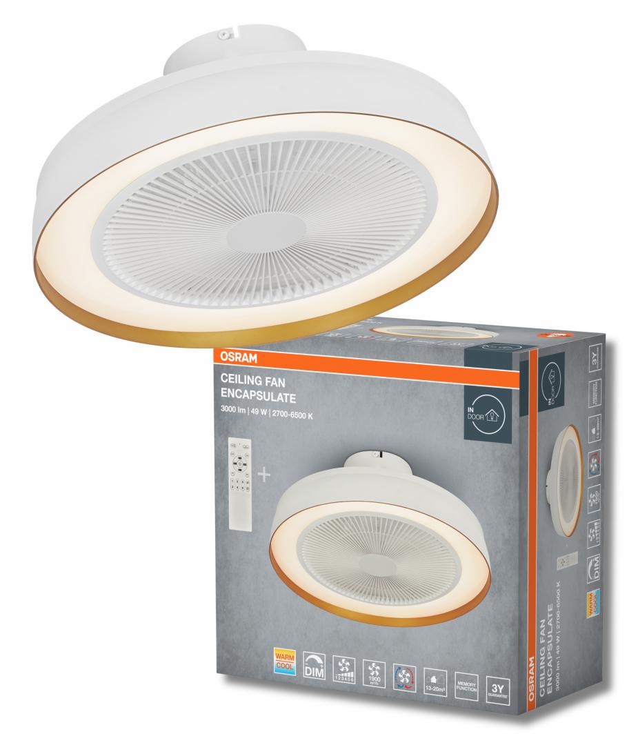 Ceiling Fan Encapsulate 480 49W Wt Osram (Plafoniera LED cu ventilator Osram Encapsulate cu Telecomanda)