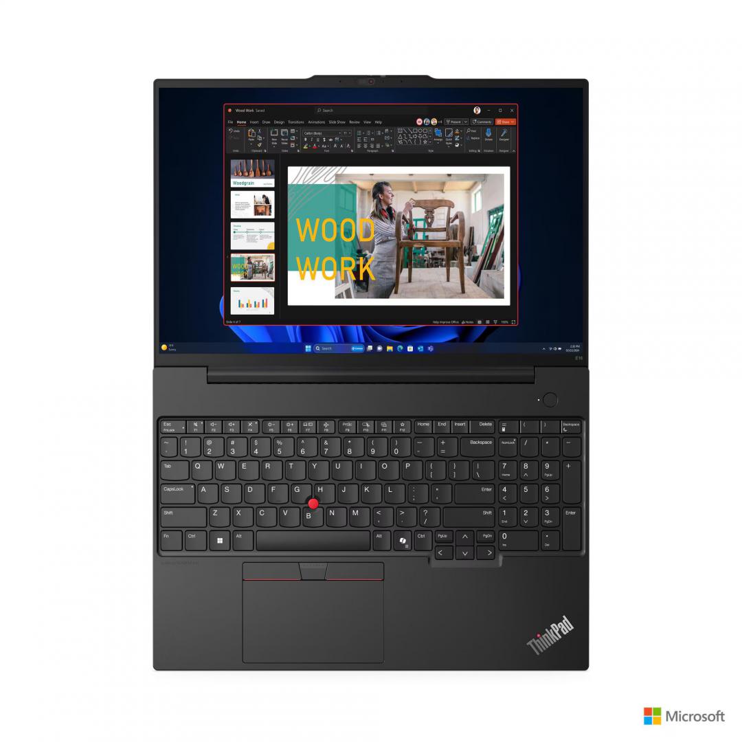 Laptop Business Lenovo ThinkPad E14 Gen 7, cu procesor Intel Core Ultra 7 255H, 14'' IPS, 16 GB DDR5, 1 TB SSD, Intel Arc 140T, Fara OS, 3 ani Garantie