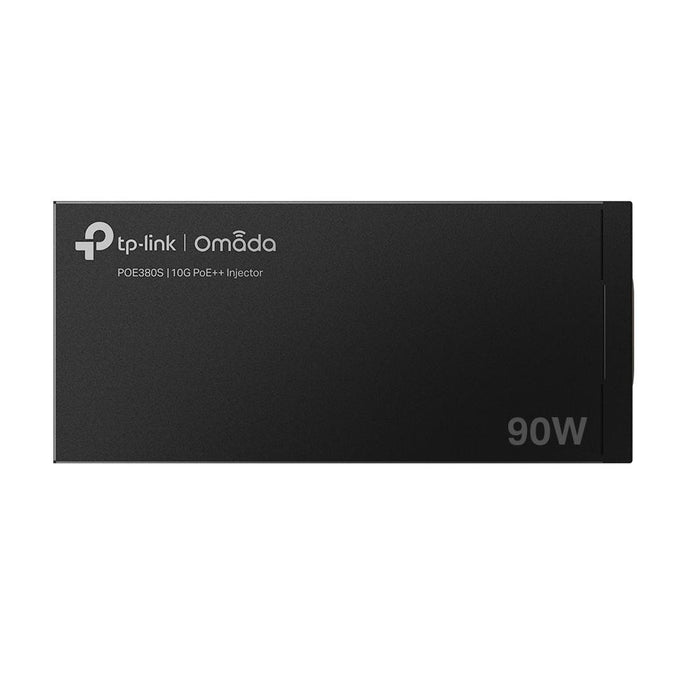"Omada 10G PoE++ Injector Adapter PORT: 1× 10Gbps PoE Port, 1× 10Gbps Non-PoE Port SPEC: 802.3bt/at/af Compliant, 90 W PoE Po