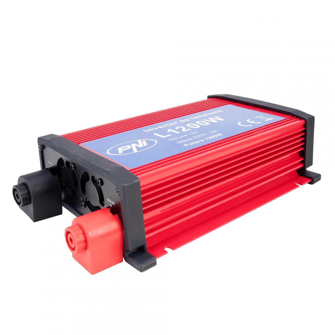 Pni Invertor Tensiune 12V-220V 1200W (Invertor de tensiune Pni L1200W alimentare 12V iesire 230V)