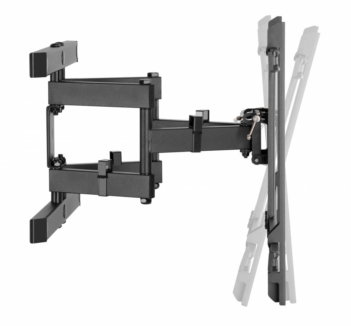 Suport TV de perete Serioux TV61-466, compatibilitate  dimensiune ecran: 37"-80", compatibilitate VESA: 200x200, 300x200, 400x200, 300x300, 400x300, 400x400, 600x400, greutate maximă suportata: 65kg, distanta fata de perete: 77~428mm, inclinare: +3°~-15°,
