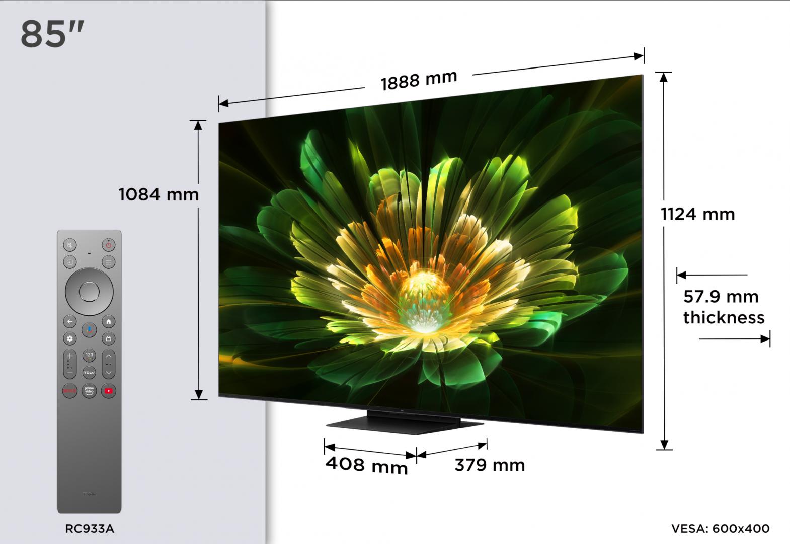 QD-MiniLED TV 4K 85''(215 cm) TCL 85Q7C