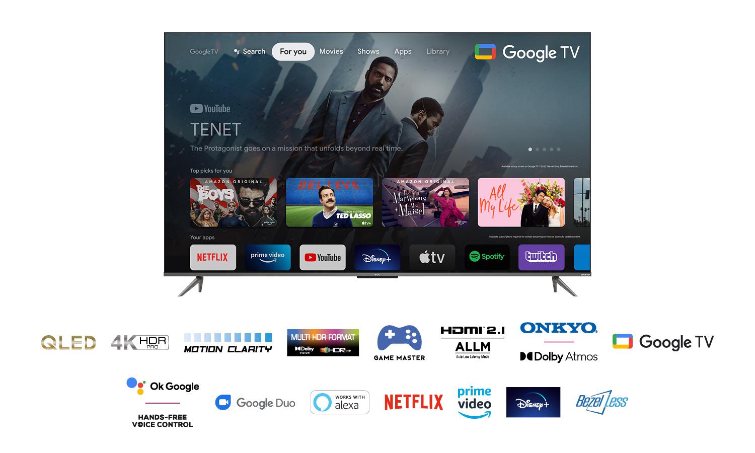 Televizor TCL QLED 55C635, 139 cm (55"), Smart Google TV, 4K