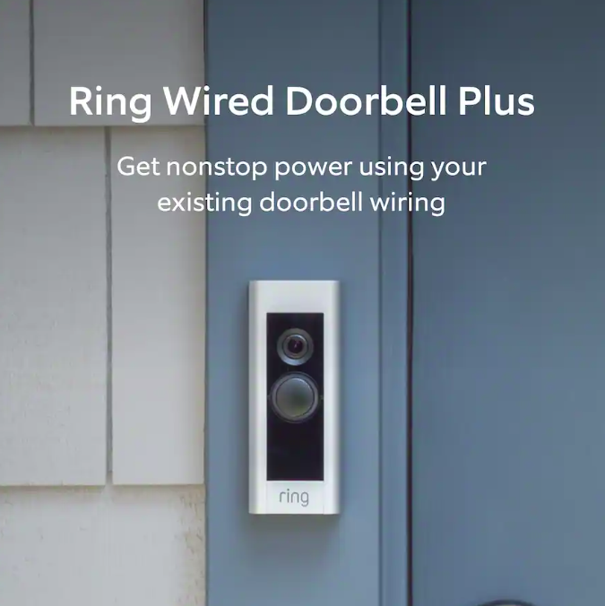 Ring Wired Doorbell Plus Satin Nickel