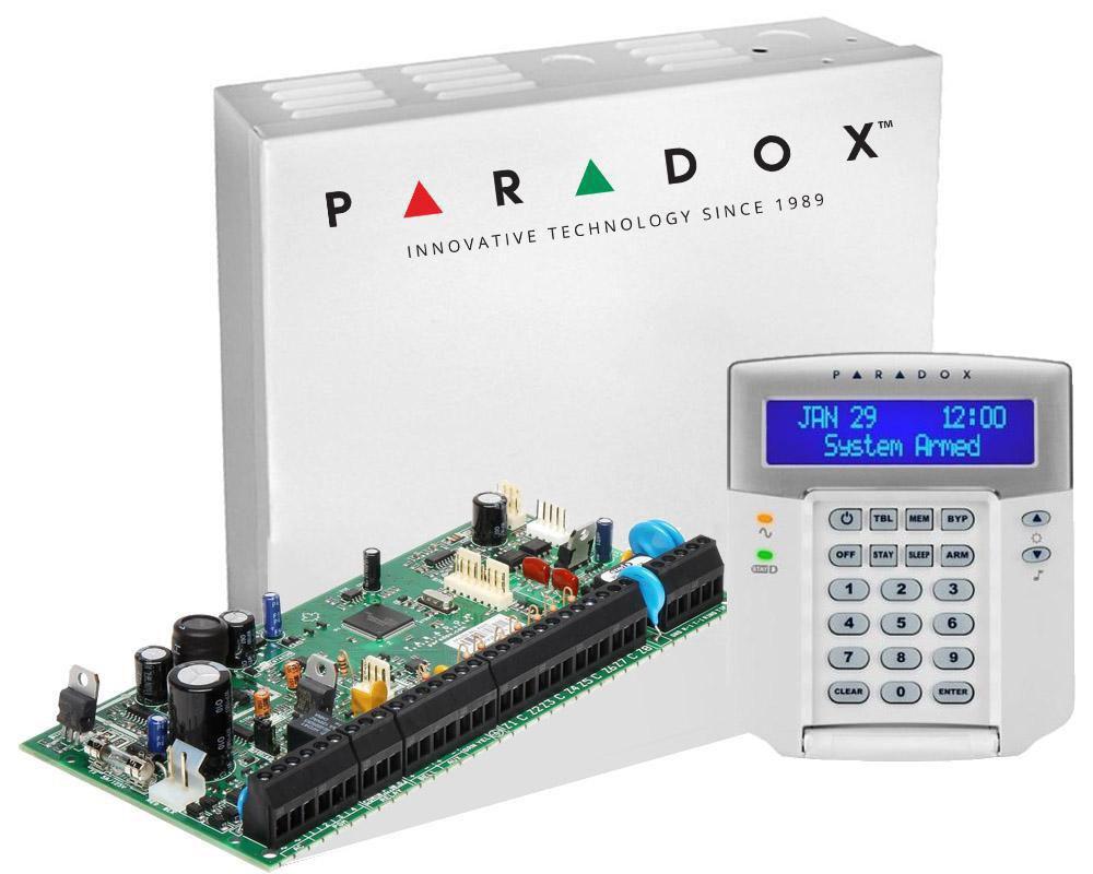 Centrala SP5500+ Cutie cu Traf K32LCD+ (Centrala Paradox SP5500+ 5 intrări de zonă sau 10 cu Atz)
