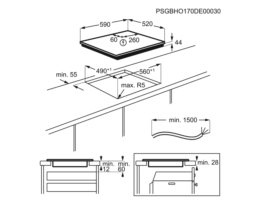 Plita Inc Inductie Electrolux EIS62443 (Plita incorporabila Electrolux EIS62443)
