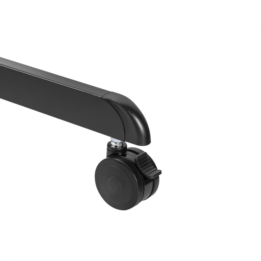 Stand TV mobil Serioux TV11-46TW, parti metalice: Cadru principal vertical, Brațele de prindere VESA, Placa de montaj TV, baza, fixarea se face cu ajutorul accesoriile incluse; dimensiuni: 920x702x1595mm, compatibilitate  dimensiune ecran: 37"-70", compat
