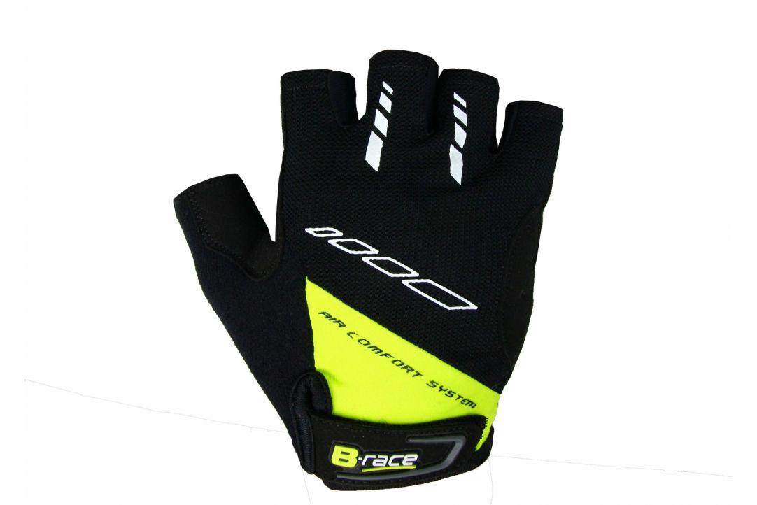 Pegas MANUSI B-RACE CU GEL NEGRU/LIME, M