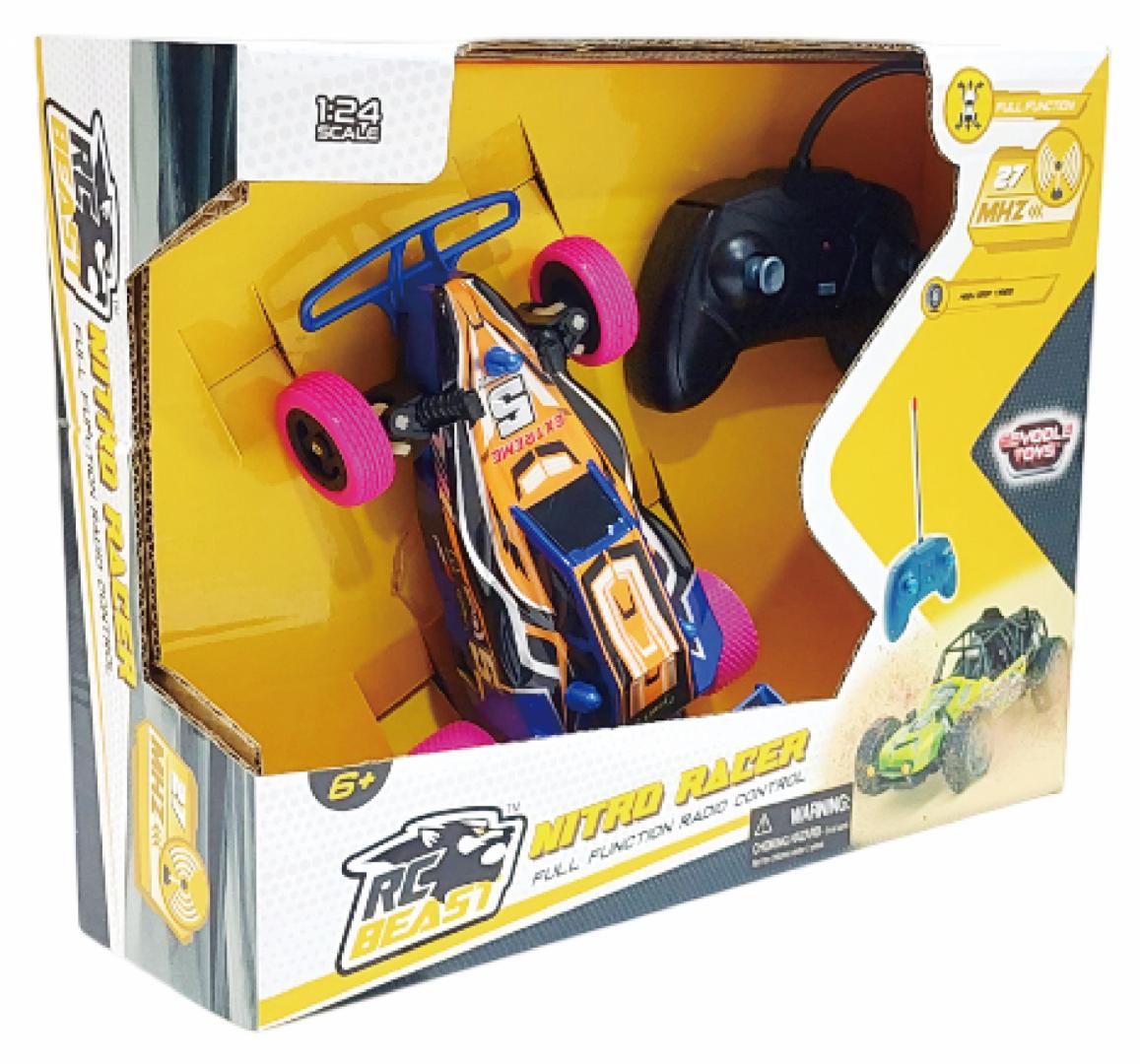 MASINUTA CU TELECOMANDA NITRO RACER,  SCARA 1/24, 19CM, PORTOCALIU